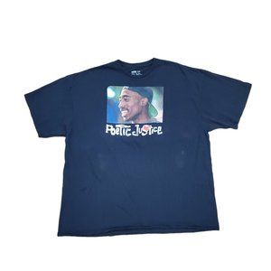 Poetic Justice Tupac Shakur Mens Black Casual Rap  T-Shirt 2Pac Size 3XL